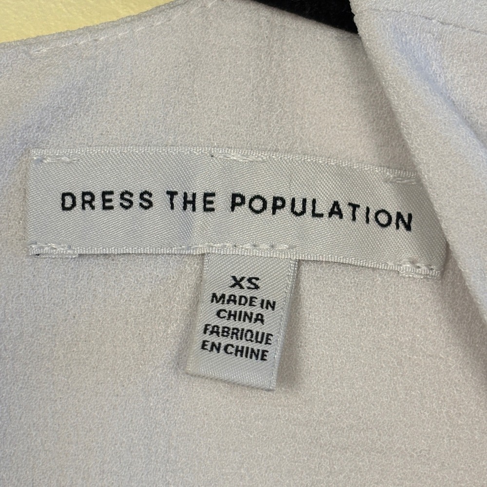 NWOT DRESS THE POPULATION Catalina Fit & Flare Cocktail Dress Off-White Women XS - Picture 4 of 13